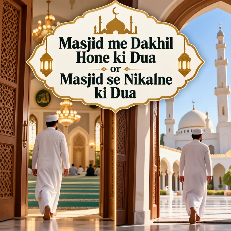 Masjid Me Dakhil Hone or Masjid Se Nikalne Ki Dua